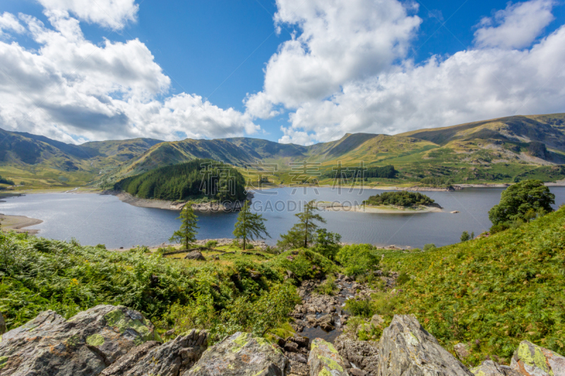 英格兰,峭壁,豪斯沃特水库,英格兰湖区,水,天空,公园,水平画幅,山,水库