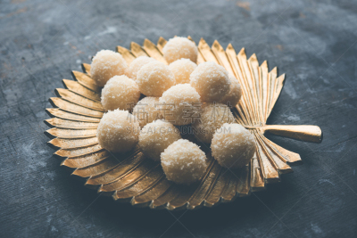 食品,印度小吃拉杜,椰子,甜食,印度,在上面,背景聚焦,选择对焦,传统节日,奉承