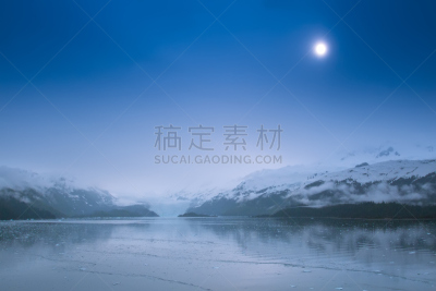 学院峡湾,阿拉斯加,内线航道,水,水平画幅,雪,无人,户外,山,著名景点