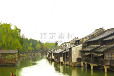 自然美,水乡,周庄,用篙撑船,汽艇赛,乌镇,骑士精神,道教,江苏省,浙江省