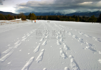 树林,公园,水平画幅,雪,无人,户外,运动,冬天,山