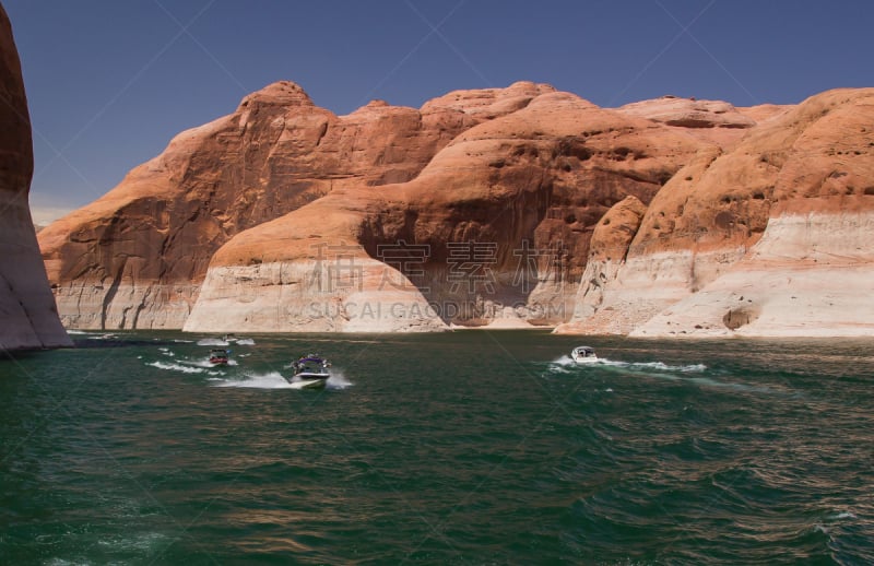 鲍威尔湖,山峡国家休养区,格林峡谷,汽艇赛,科罗拉多河,水,水平画幅,无人,夏天,户外