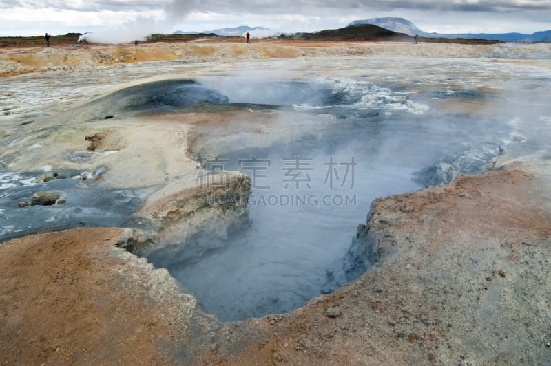 喷气孔,田地,酸,水平画幅,火山地形,旅行者,户外,火山岩,硫磺,冰岛国