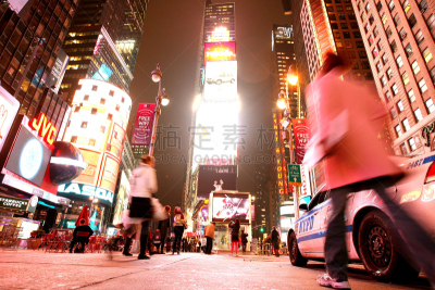 夜晚,时代广场,曼哈顿时代广场,纽约,国际著名景点,旅游目的地,水平画幅,警官,光,人