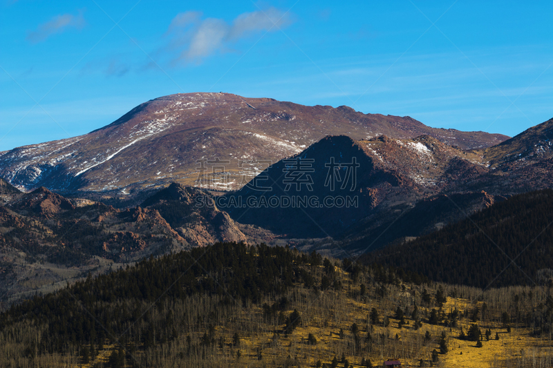 派克山峰国家森林,美国西南地区,科罗拉多州,雪山,冬天,图像,雪,洛矶山脉,美国,无人