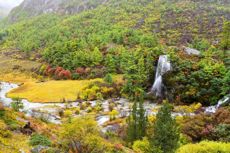 稻城亚丁,风景,自然美,国内著名景点,野生动物保护区,水,美,水平画幅,山,瀑布