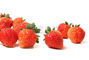 白色背景,草莓,分离着色,水平画幅,素食,水果,无人,浆果,有机食品,组物体