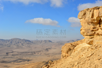 拉蒙峡谷,陨石坑,自然,水平画幅,地形,无人,蓝色,风景,户外,沙漠