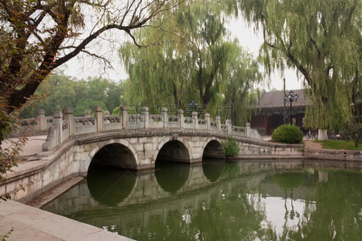 北京大学,校园,拱桥,北京,水平画幅,建筑,无人,户外,湖,过去