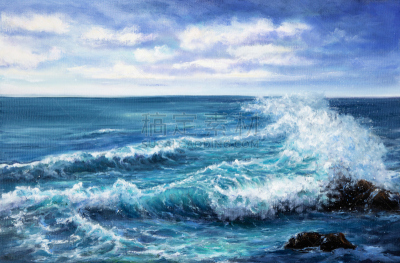 波浪,绘画插图,水,天空,风,暴风雨,艺术,水平画幅,云,无人