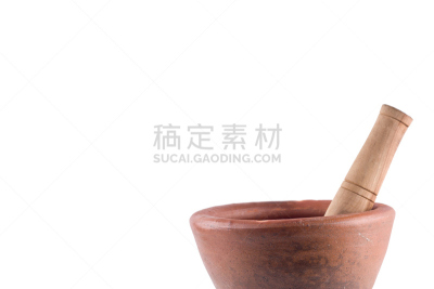 水泥,研磨器,粘土,木制,白色背景,烹调用具,分离着色,一个物体,印度草医学,水平画幅