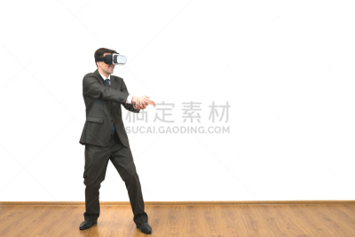 白色,墙,做手势,男人,虚拟现实,背景聚焦,休闲游戏,背景分离,仅男人,人类居住地