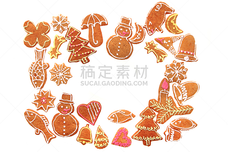 传统,捷克,姜饼蛋糕,生姜,符号,面包,食品,图像,小吃
