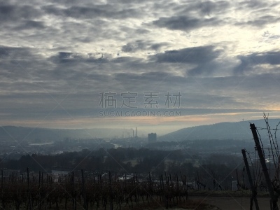 云,白昼,在上面,冬天,全景,斯图加特,视角,云景,巴登-符腾堡州,环境