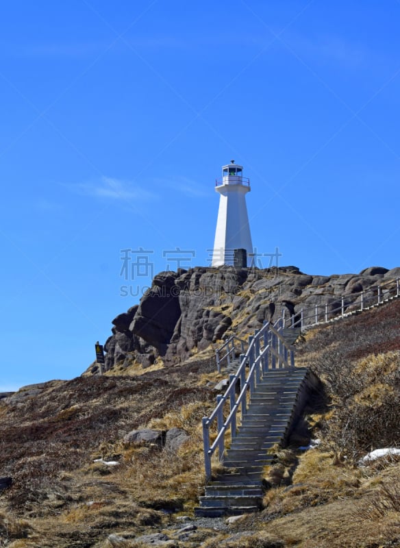 峰角灯塔,自然,垂直画幅,天空,悬崖,山,无人,蓝色,传统,户外