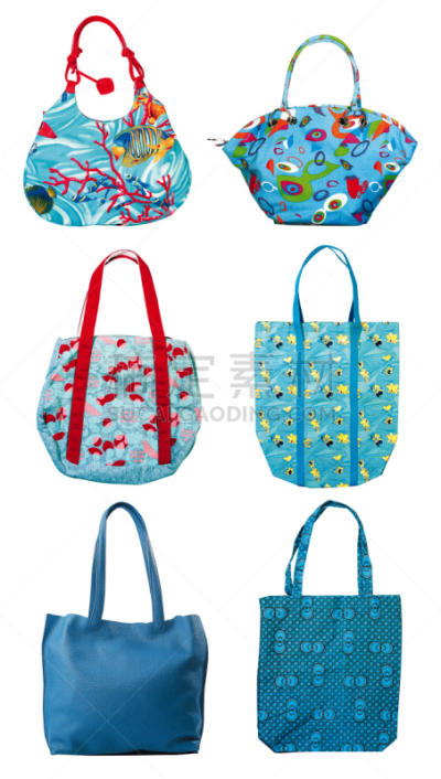 蓝色,沙滩包,简单背景,个人随身用品,垂直画幅,美,无人,组物体,行李,图像