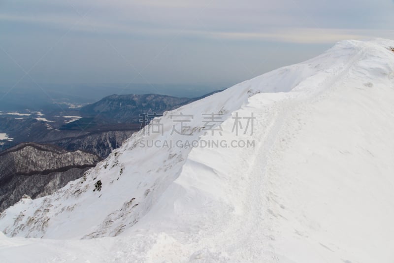 冬天,山,daisen,早晨,鸟取,活力,风险,山脊,本州岛中国地区,鸟取县