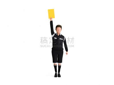 黄牌,裁判,正面视角,机敏,水平画幅,足球运动,绘画插图,人,计算机制图,诉苦