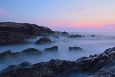 地形,岛,海洋,波浪,长时间曝光,水,天空,留白,早晨,夏天
