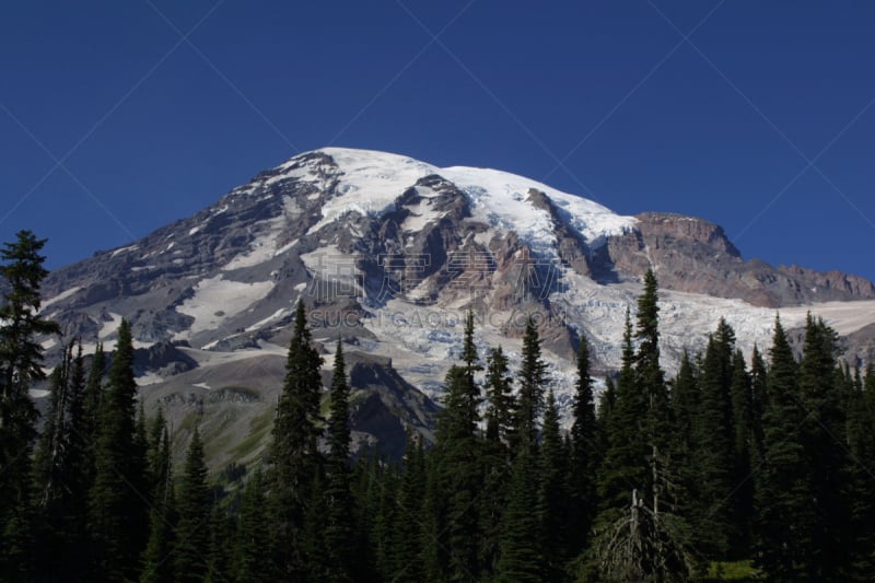 雷尼尔雪山,公园,水平画幅,雪,冰河,无人,户外,彩色图片,山,华盛顿州