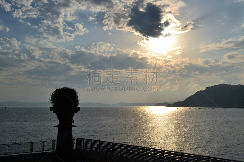 坎皮佛莱格瑞,那不勒斯海湾,纳布勒斯,水,天空,水平画幅,沙子,无人,夏天,户外