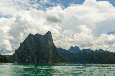 湖,泰国,山,网线插头,喀斯特,水,天空,美,水平画幅,无人