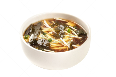 背景分离,金针菇,味噌汤,碗,白色背景,面条,蘑菇,豆腐,裙带菜,摄影