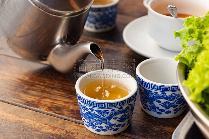 茶,热,壶,传统,乌龙茶,锅,水平画幅,无人,组物体,饮料