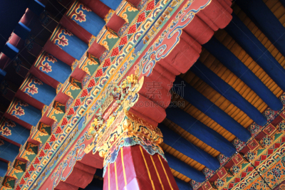 大昭寺,屋顶横梁,灵性,水平画幅,墙,无人,屋顶,佛教,中国,世界遗产