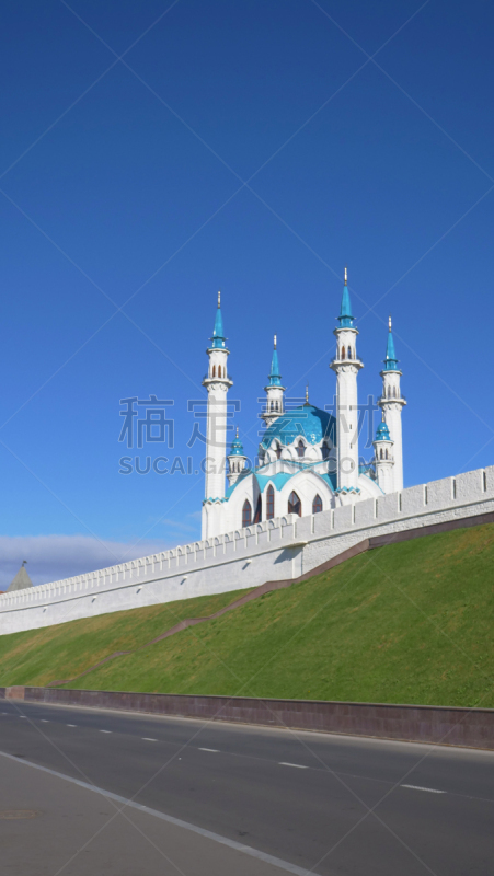 天空,建筑,蓝色,俄罗斯,复杂性,喀山克里姆林宫,国际著名景点,克里姆林宫,古老的