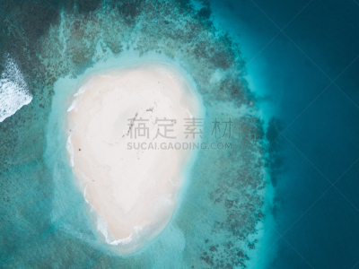 岛,水,留白,高视角,沙子,水下,夏天,礁石,海滩,热带气候