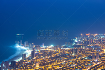 海港,海岸线,阿塔卡马沙漠,城市,伊基克,航拍视角,商用码头,人类居住地,复制景观,户外