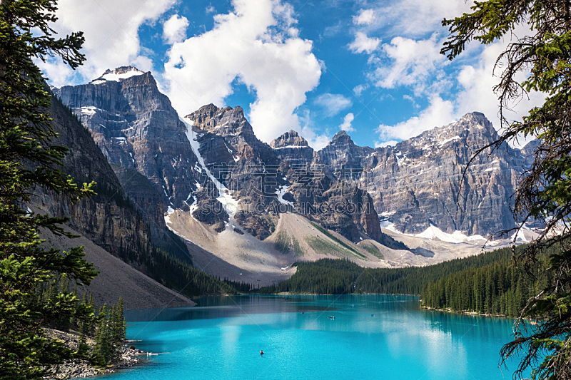 阿尔伯塔省,加拿大,梦莲湖,加拿大落基山脉,加拿大文明,松树,户外,晴朗,自然,白昼