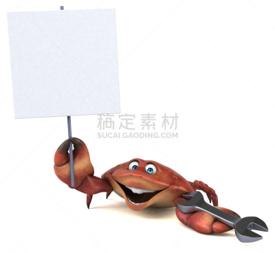Fun crab - 3D Illustration