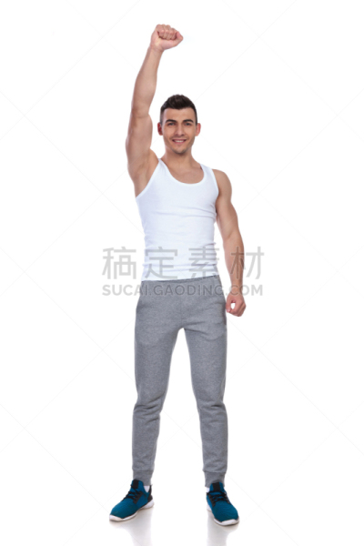 幸福,男人,健身房,举起手,运动,背景分离,仅男人,罗马尼亚,拳头,拿着