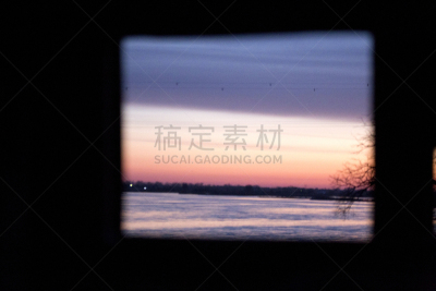 赏鸟墙,都市风景,紫色,内布拉斯加,橙色,黄昏,图像,普拉特河,鸟类,无人