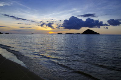 婆罗洲岛,吧巴,京那巴鲁山国家公园,水,天空,美,水平画幅,沙子,夜晚,无人