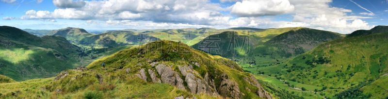 佩特戴尔梗,山谷,哈德萨普,在上面,在下面,水,国家公园,水平画幅,山,英格兰