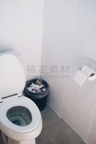浴室,卫生间,垃圾桶,室内,卫生纸,垂直画幅,垃圾,水,座位,无人