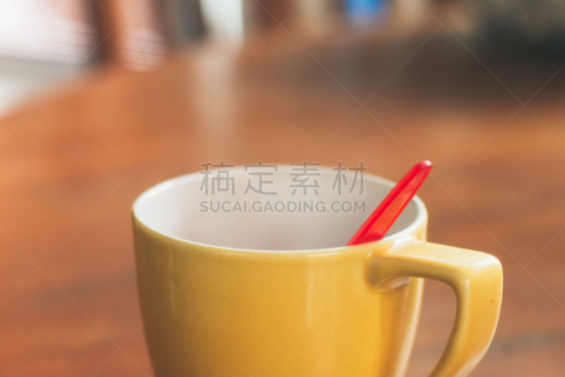 杯,黄色,红色,桌子,汤匙,饮料,茶,热,浪漫,泰国