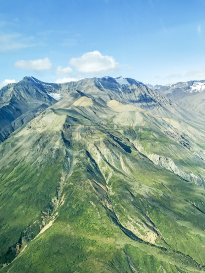 阿拉斯加,城市天际线,山,垂直画幅,天空,高视角,雪,朗格山脉,夏天,山福德山
