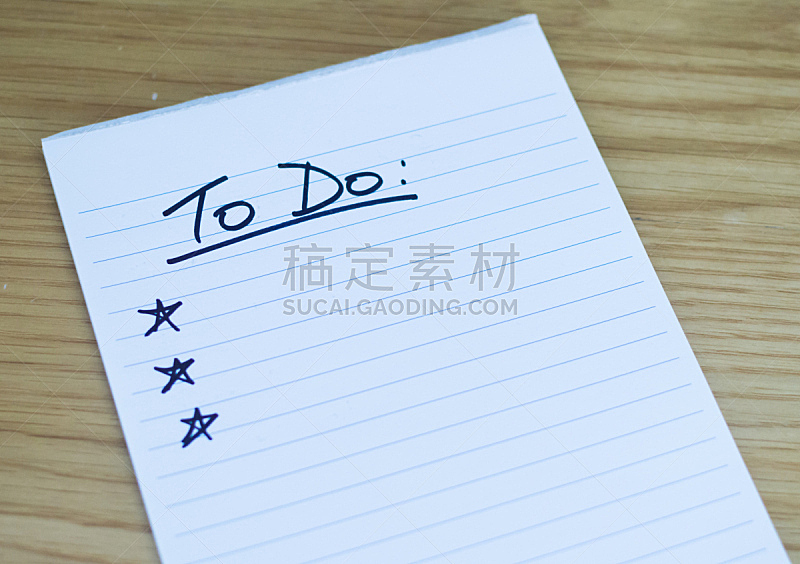 An empty handwritten “To-Do” list on a notepad with stars as bullet points