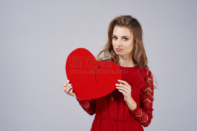 女人,悲哀,波兰,浪漫,肖像,婚姻解除,坏掉的,拿着,影棚拍摄,仅一个女人