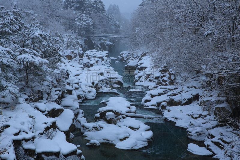 冬天,小溪,寒冷,旅途,著名自然景观,霜,雪,河流,岩石,户外