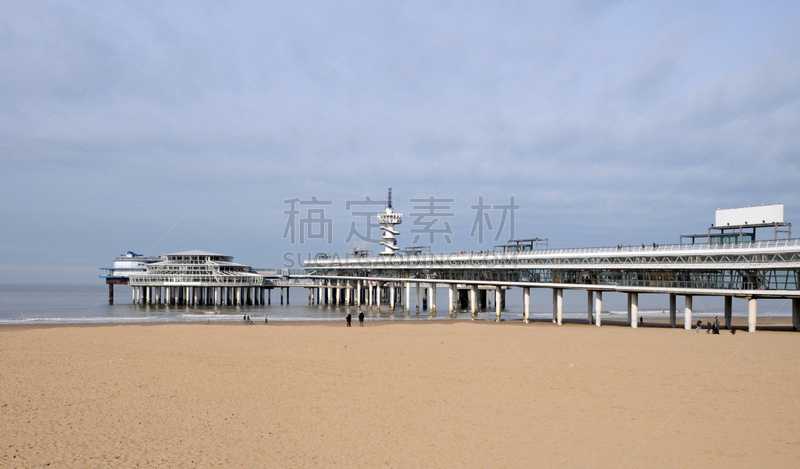 斯海弗宁恩,破浪堤,天空,荷兰,海滩,水平画幅,沙子,彩色图片,无人,户外