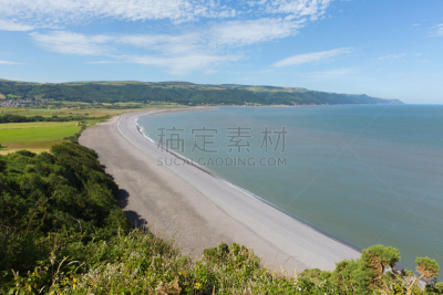 庞洛克,海岸线,海滩,exmoor,萨默塞特,庞洛克坝,自然,停泊的,旷野,摩尔人风格