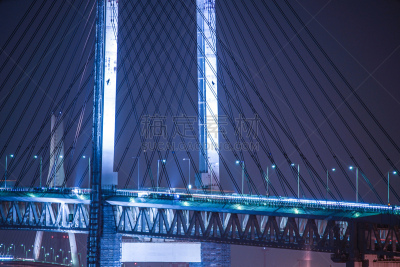 横滨海湾大桥,海港,风景,摄像机拍摄角度,停车场,丘陵地带,夜晚,城市生活,照明设备,城镇景观