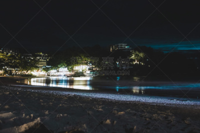 泰国,卡塔海滩,普吉岛,室内过夜,国际著名景点,小卡塔海滩,船,暗色,曙暮光,热带气候