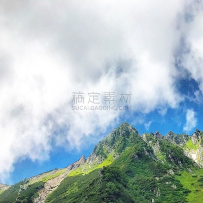 卷着的,千畳敷,长野县,自然界的状态,云,长野县驹根市,草,自然美,自然现象,岩石