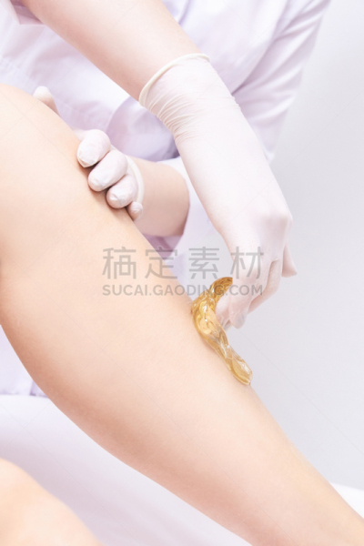 腿,头发,spa美容,蜜蜡脱毛,糖腌肉,女人,足,医疗流程,热,不幸